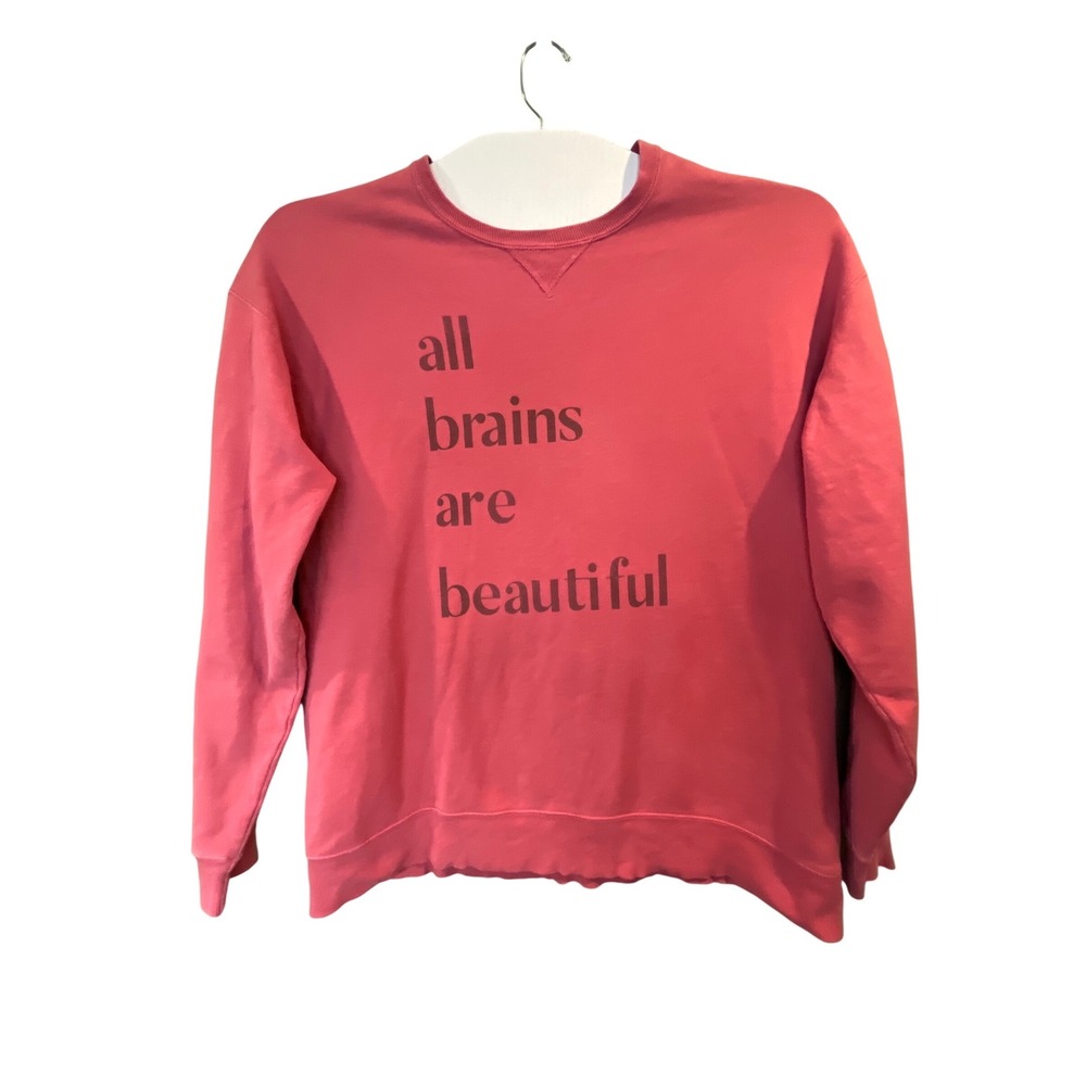 ComfortWash "All Brains Are‎ Beautiful" Washed Out Red Graphic Sweatshirt Large